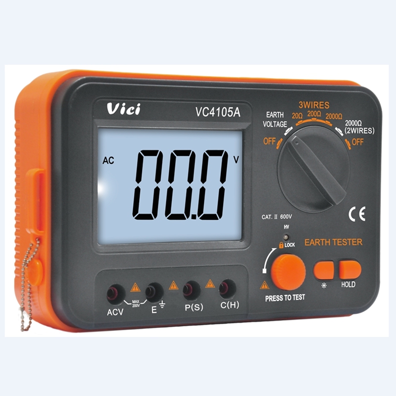 LCD Digital Earth Resistance Tester Ground Resistance Voltage Meter Lightning Rod Measuring Instrument Tools VICI VC4105A