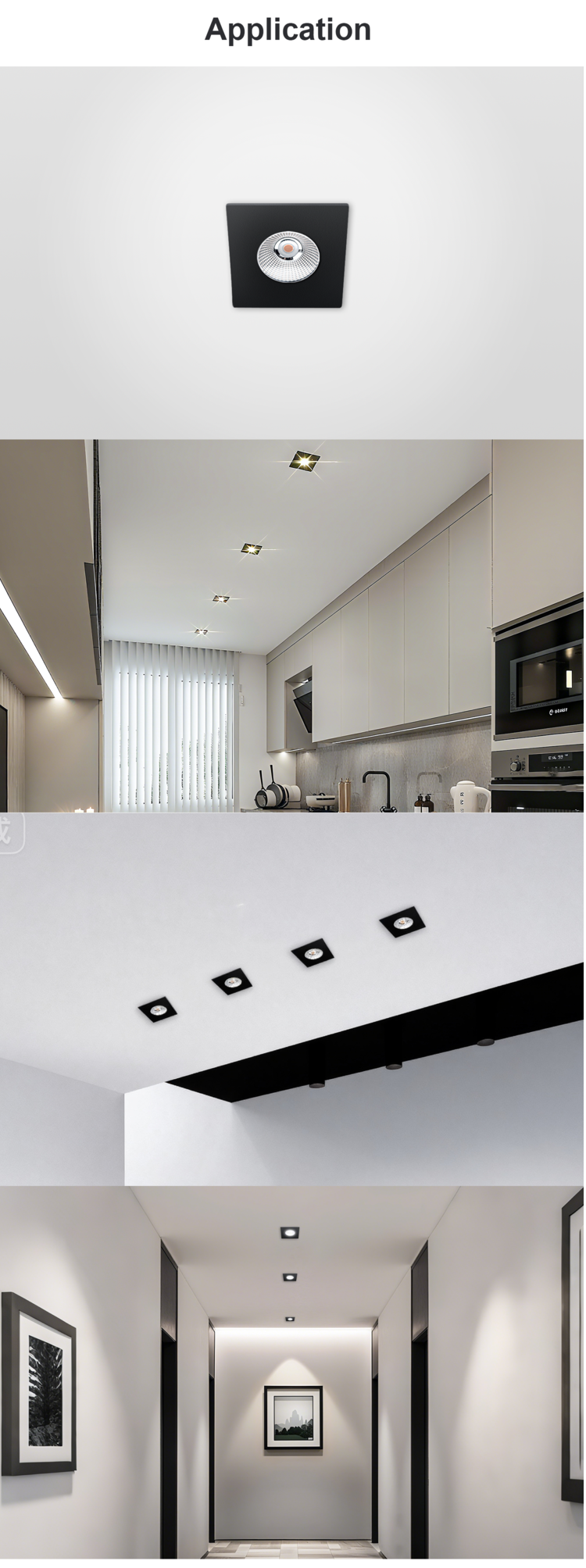 waterproof ip65 suqare recessed led downlight