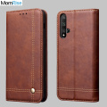 New Vintage Leather Flip Cover For Huawei Nova 5T Wallet Luxury Card Stand Magnet Book Cover Casual Mobile Phone Case Fundas