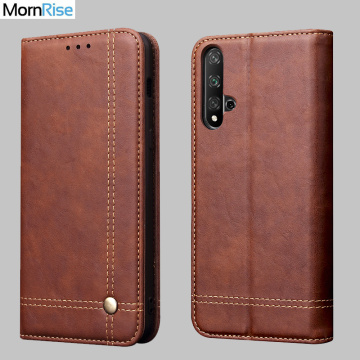 New Vintage Leather Flip Cover For Huawei Nova 5T Wallet Luxury Card Stand Magnet Book Cover Casual Mobile Phone Case Fundas