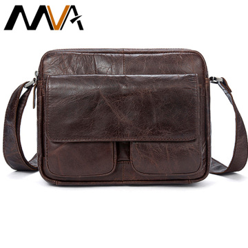 MVA Men's Genuine Leather bag For Men Crossbody Bags Messenger Bags Man Leather Shoulder Bag Small Business Bag Male Flap Messen