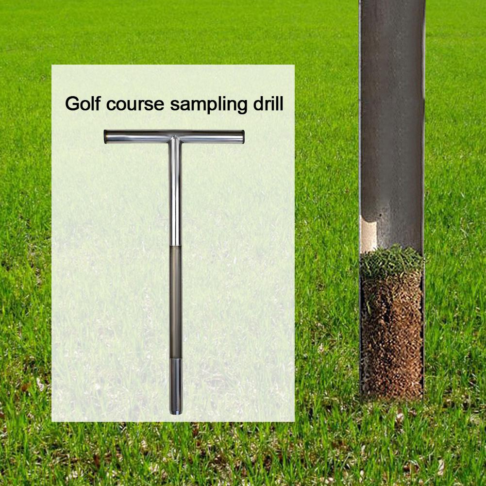 Soil Sampler Probe 21 "Stainless Steel Tubular T-Handle Style Golf Field Sampling Earth Turf Lawn Maintenance Tool