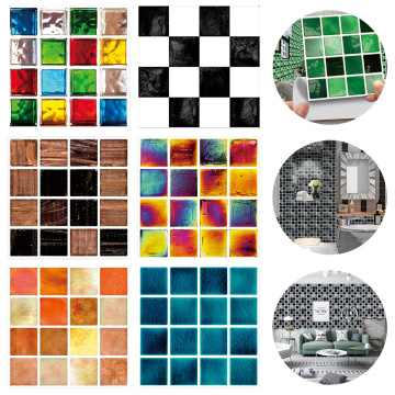 30PCs Mosaic Self-Adhesive Waterproof DIY Wall Art Home Bedroom Bathroom Kitchen Tile Sticker Wall Sticker 10*10cm