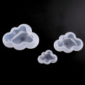 3Size/set Cute Cloud Transparent 3D Fondant Chocolate Cake Silicone Mold Baking Pastry Decoration Crystal Epoxy Resin Cake Mould