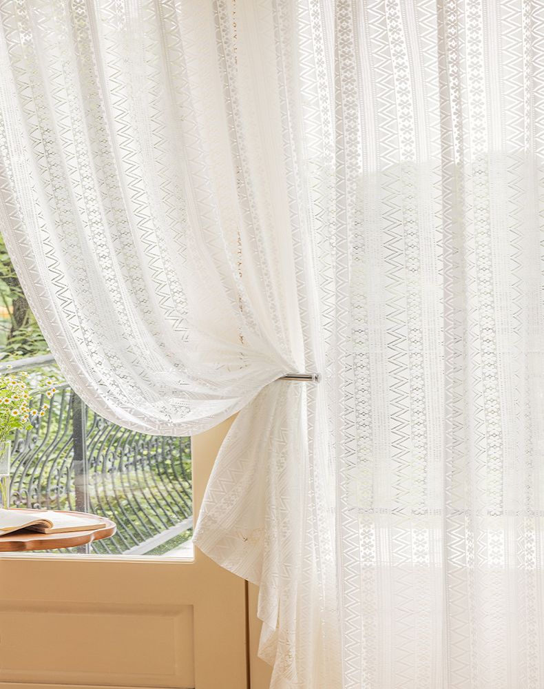 White Embroidery Lace Curtain