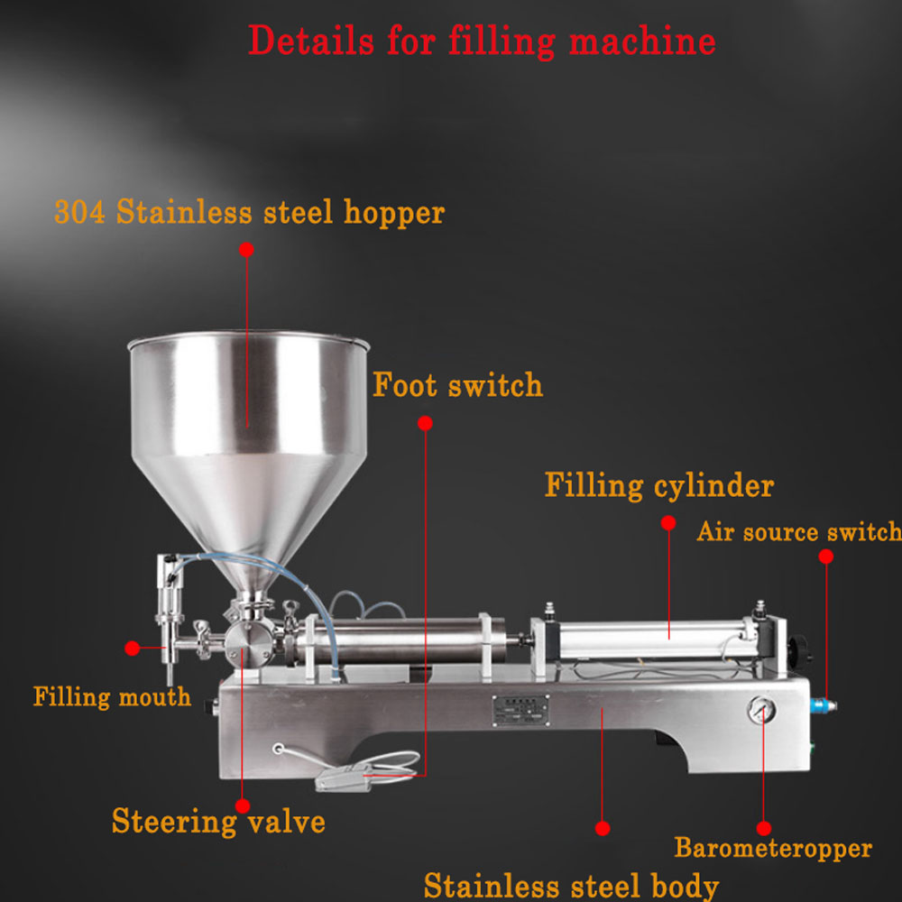 50-5000ml quantitative filling machine automatic pneumatic piston liquid paste filler for milk detergent chemical shampoo oil