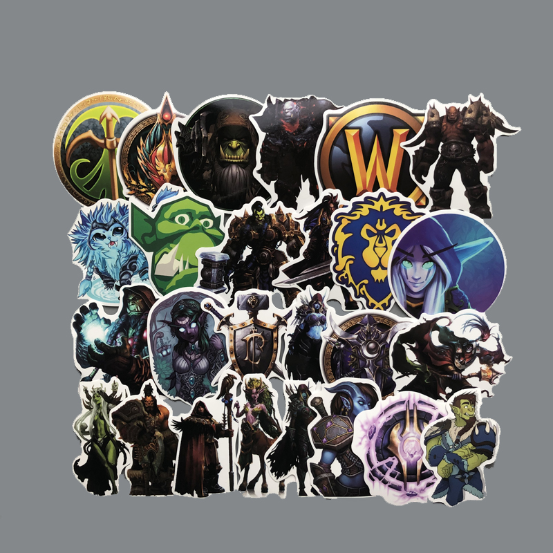 50PCS Aliauto World of Warcraft Tribal Sticker For Trolley Backpack PVC Skateboard motorcycle helmet Car Styling Car Accessories