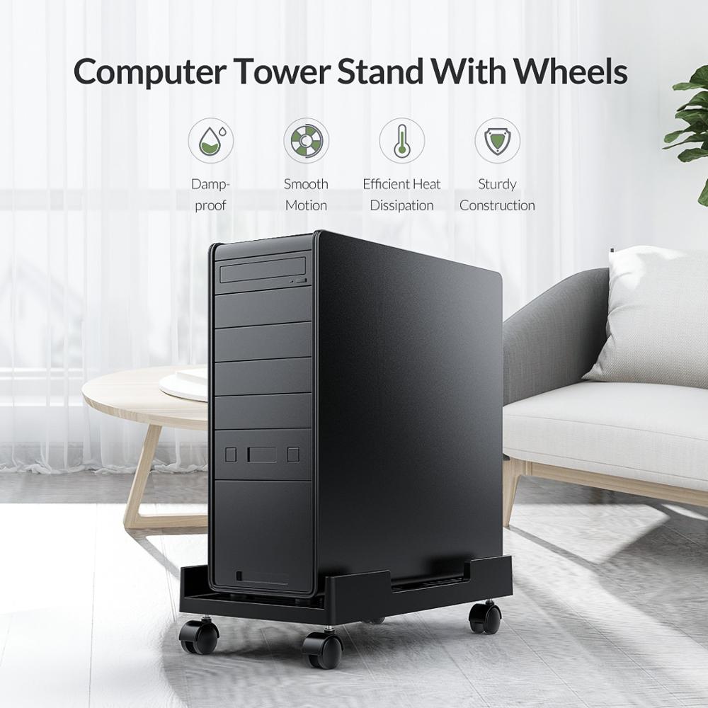 ORICO Computer Tower CPU Stand with Braking Lock Wheels Stable Stand For Computer Cases PC Waterproof Mobile Adjustable Bracket