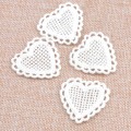 20pcs/lot Cotton Heart Lace Applique Trim For Garment Accessories Decoration Sew On Guipure Lace Fabric CP1555