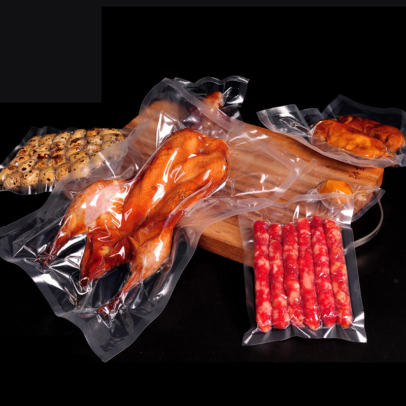 0.24mm Save Keep Fresh Vacuum Nylon Cooked Frozen Food Packaging Storage Plastic Bag Home Snack Vegetable Fruit Grain Fish Meat