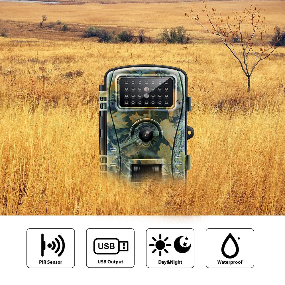 Night Vision Trail Camera Game Hunting Camera 12MP 1080P HD No Glow Infrared Outdoor Surveillance Wildlife Cameras Trap