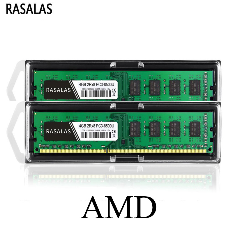 Rasalas Memory RAM DDR3 8G 4G for AMD Desktop 8500MHz 10600MHz DIMM 240pin 1.5V PC Memoria ram Oперативная Nамять AMD