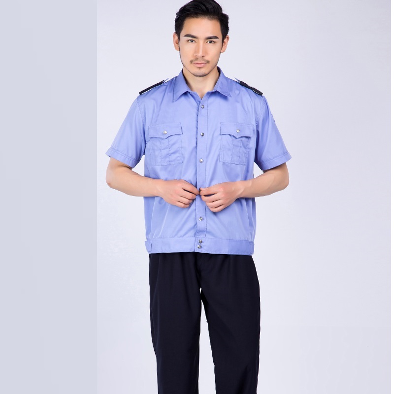 (1 set-shirt&pant&tie)Security guard security short-sleeved shirt suits summer wear hotel property security uniform full set