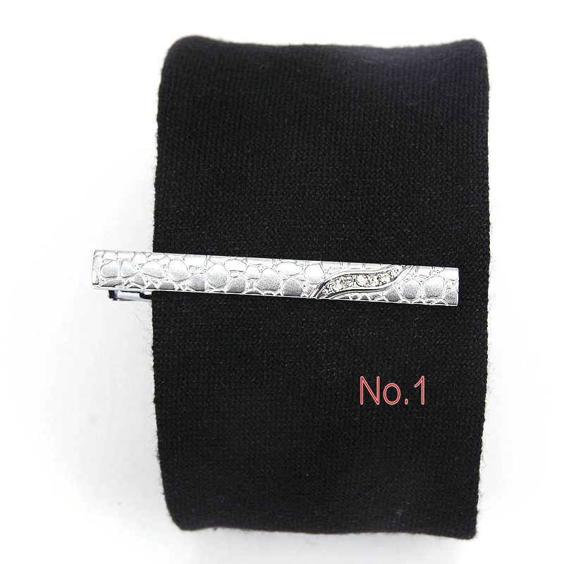 Brand New Tie Clip Classic Simple Style Pin Clasp Bar Rose White Color Male Business Necktie Clip Clasp Metal Men Jewelry