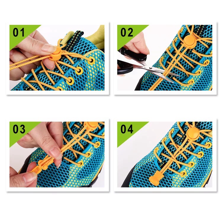 1Pair Stretching Lock Lace 23 colors Sneaker ShoeLaces Elastic Shoe Laces Quick Locking Shoestrings Running/Jogging/Triathlone