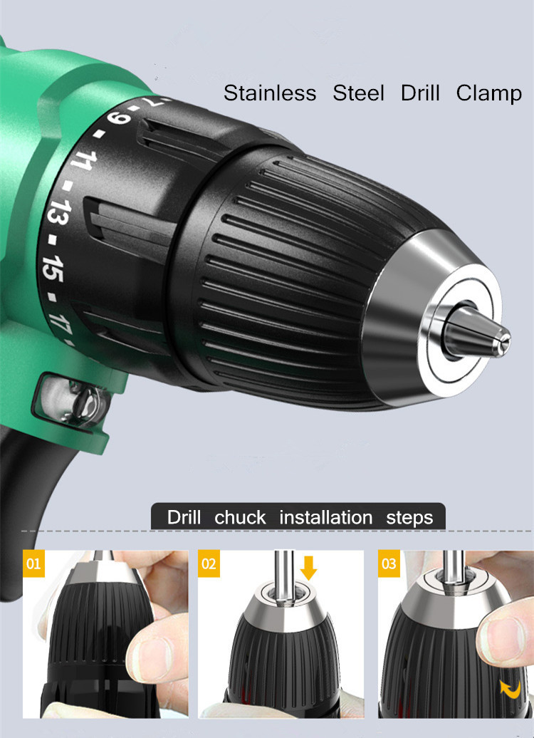 16.8v Rechargeable Lithium Battery Two Speed battery screw driver Waterproof Electric Drill cordless hand Electric screwdriver