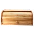 Bamboo Roll Top Wooden Flip-Baked Bread Box Dust-Proof Storage Bin Kitchen Food Storage Box Container Organizer