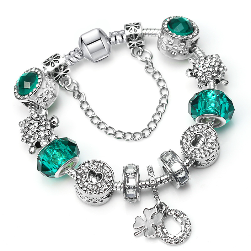New Fresh Candy Green Charm Women Girl Bracelet, DIY Coconut Heart Keychain Beaded. For Brand Bracelets Bangles Gift