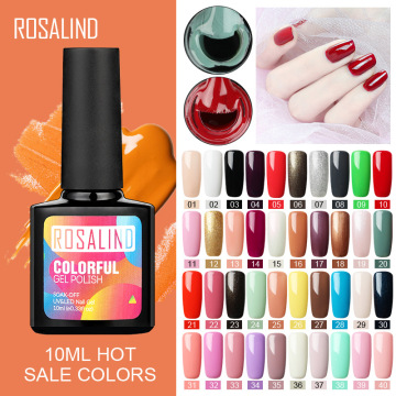 ROSALIND 10ml Gel Nail polish UV Colors Nail Gel For Nail Art Lacquer Vernis Semi Permanent Acryl Hybrid Gel Varnishes Top Coat