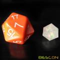 Bescon Jumbo D20 38MM, Big Size 20 Sides Dice Opaque Orange, Big 20 Faces Cube 1.5 inch