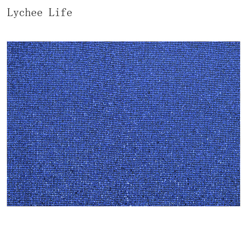 Lychee Life A4 Chunky Glitter Synthetic Leather Fabric For Hairbows 21x29cm Handmade Sewing Fabric Crafts