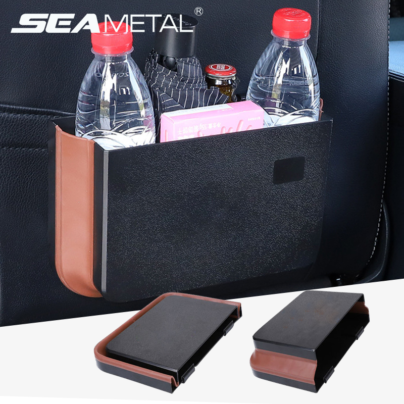 Car Seat Back Storage Box Universal Interior Auto Back Seat Organizer Bag ABS Travel Pocket for Book Phone Key Card Accessories