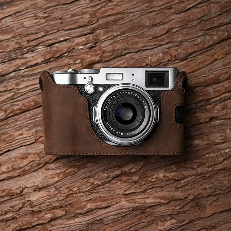 Fuji X100F Camera Mr.Stone Handmade Genuine Leather Camera case Video Half Bag Camera Bodysuit