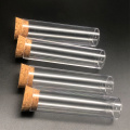 100pcs/lot 25*95mm Flat Bottom Clear Plastic Test Tube with Cork Transparent Plastic Tube