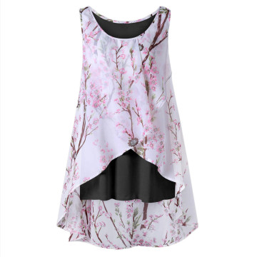 Camisole Tops Sexy Women Tank Top Streetwear Tropical Floral Print Boho Sleeveless Casual Long Tank Top T-Shirt Vest Femme Camis
