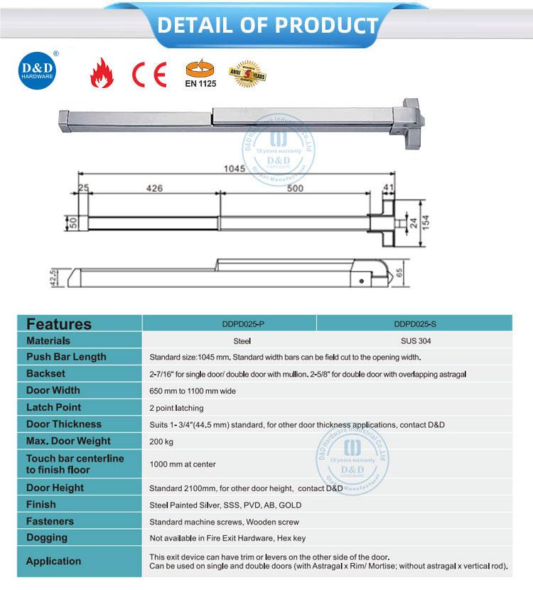 Emergency Exit Push Bar