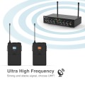 Wireless Microphone System, Fifine UHF Dual Channel Wireless Microphone Set with 2 Headsets & 2 Lapel Lavalier Microphone. K038