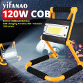 120W High Light Led Folding Work Light USB Rechargeable 1500lm Outdoor Camping Lamp Portable Floodlight COB LED Searchlight