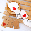 100pcs Hand Made With Love Gift Tag Thank You Kraft Paper Tags Wedding Decoration Hang Tags Paper Cards DIY Label Garment Tags