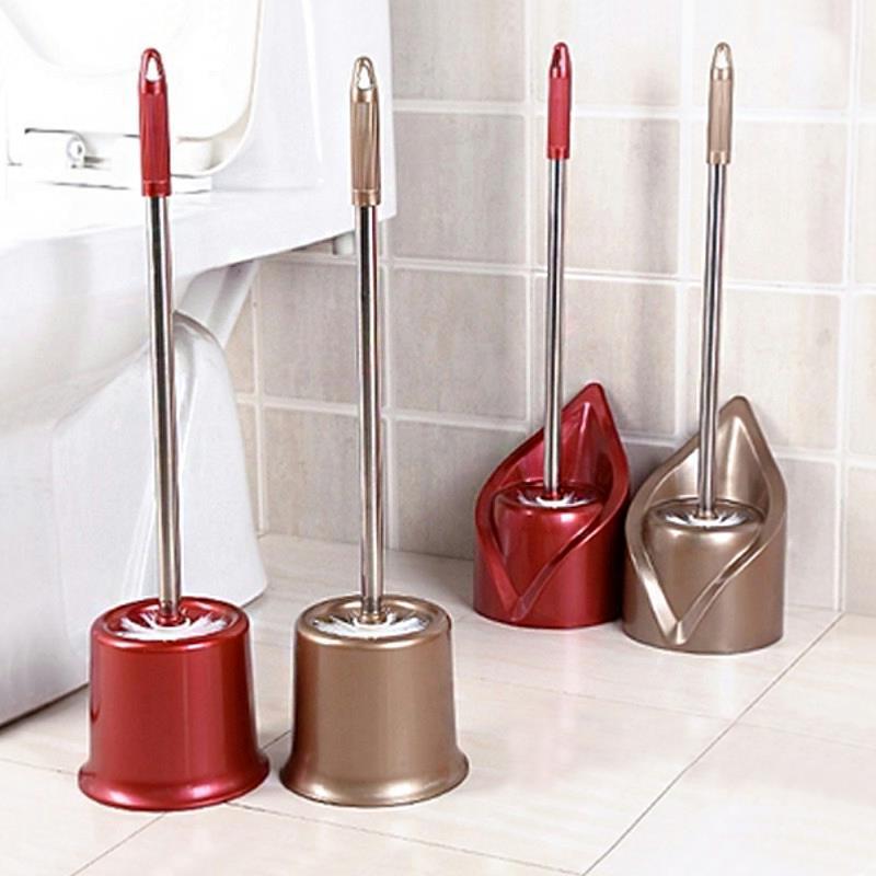 Bathroom Brush Stainless Steel Long Handle Toilet Brush Bathroom Cleaning Brush Set Toilet Brush Holder Bathroom Accessories