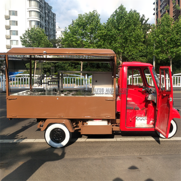 Street Sale Ice Cream Piaggio Ape Electric Food Tricycle Candy Cookies Food Truck Tuk Tuk Gasoline