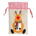 StoBag 18*30CM Cotton Storage Bags New Year Party DIY Christmas Gift Packaging Supplies Santa Claus Pattern Candy Biscuit