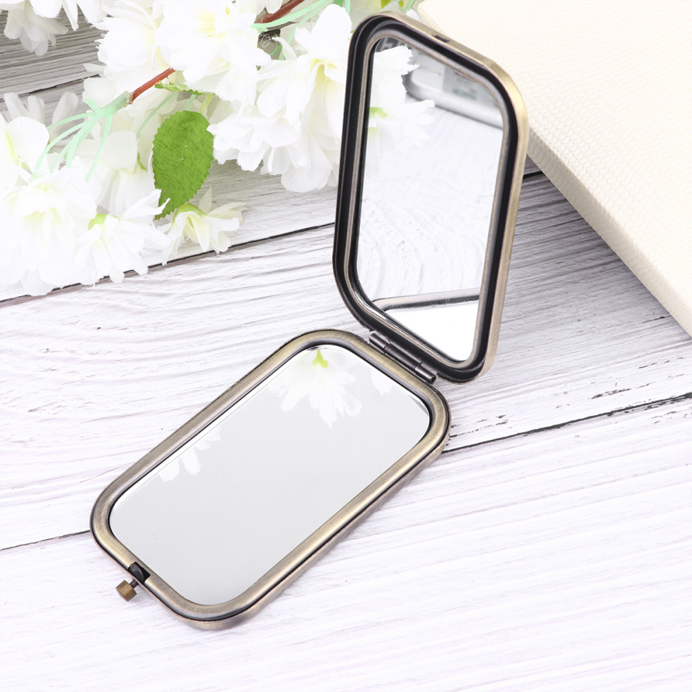 Vintage Makeup Mirrors Double Side Pocket Mirror Portable Compact Size Foldable Mirrors for Ourdoor Travel Shopping