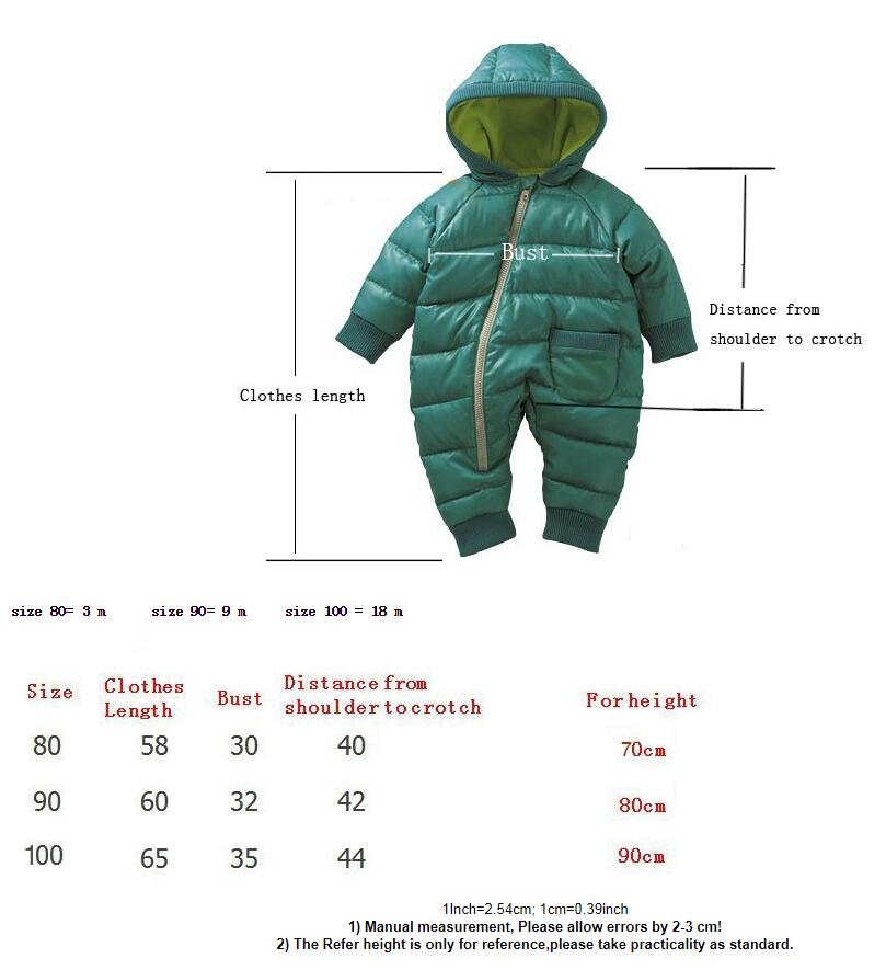Baby winter outerwear retail baby clip cotton thick padded jacket rompers , kids down & parkas Suitable 12-36month baby