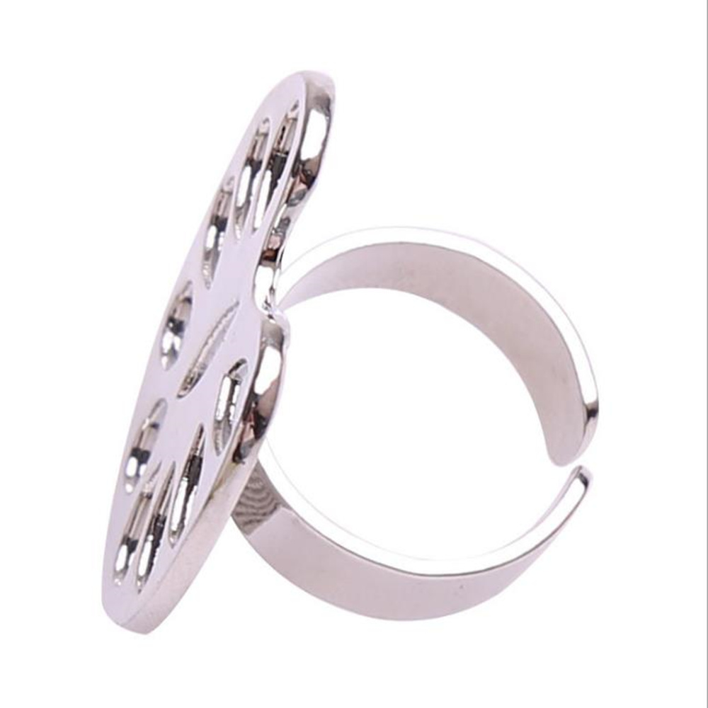 1pcs Stainless Steel Nail Palette Mini Finger Ring Dishes UV Gel Polish Painting Drawing Pigment Holder Plate Case Manicure Tool