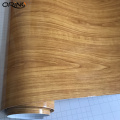 High Gloss Wood Grain Faux Finish Textured Vinyl Wrap Roll Sheet Film For Home Office Furniture DIY Air-Release Car Foil Sticker