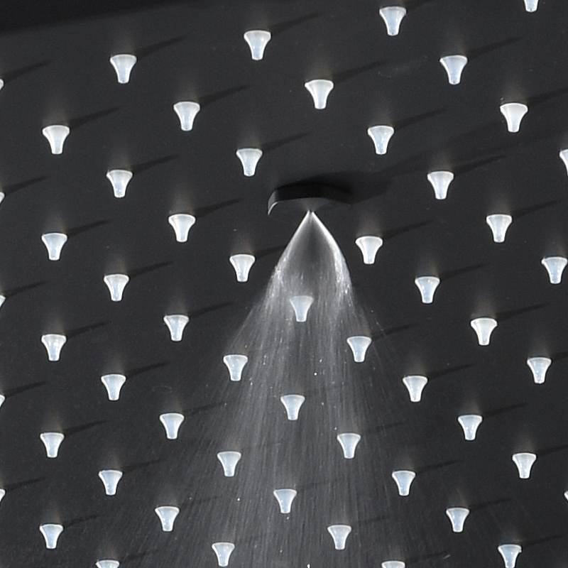 20 Inch LED Shower Head Rainfall Misty Jet Massage Bathroom Showerheads 304 SUS Black Ceiling Mounted Showers Water Power