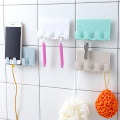 Stick Up Style Wall Cell Phone Bracket 4 Colors Mobile Phone Charging Holder for Wall Traceless 4 Hook Receiving Hanger