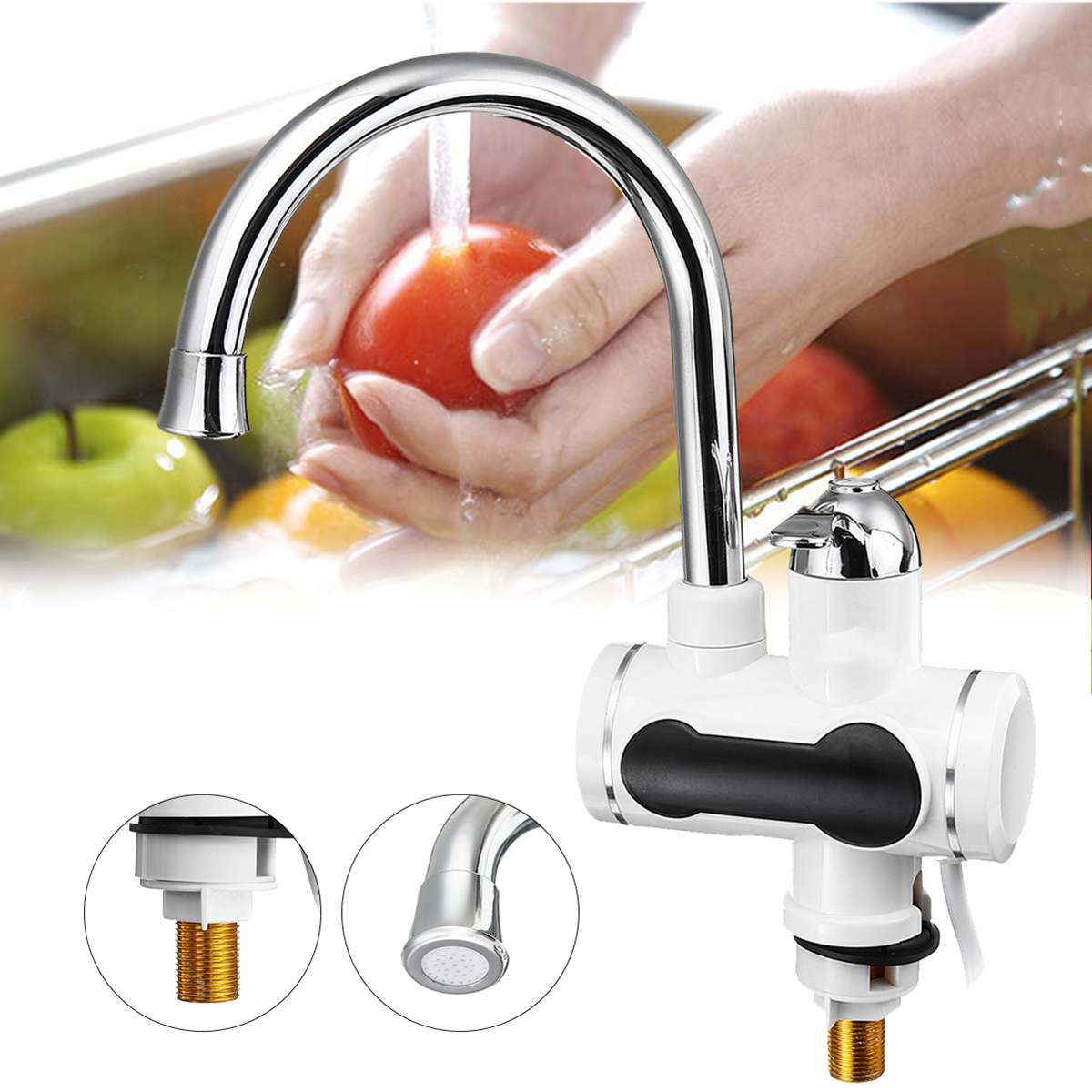 Efficient 3000W Temperature Display Instant Hot Water Tap Tankless Electric Faucet Kitchen Instant Hot Faucet Water Heater