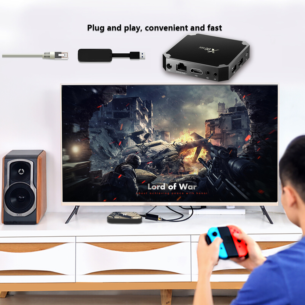 X96 mini Android 9.0 TV Box Amlogic S905W Quad Core 2GB 16GB Smart Set Top Box 2.4GHz WiFi 1080P 4K Media Player X96MINI