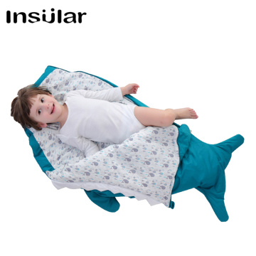 Hot Sale Cute Cartoon Shark Children Sleeping Bag Winter Children Sleep Sack Warm Children Blanket Large Warm Swaddle Sleepsacks