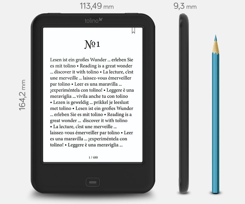 ebook reader Tolino Shine2 HD 300PPI ereader 6-inch ink screen e-book 4G memory Backlight support WIFI e-ink