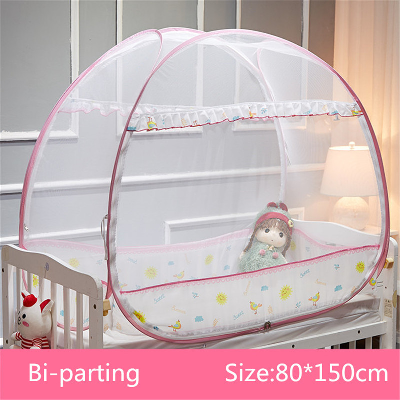 2018 New Portable Baby Crib Mosquito Netting Infant Bed Anti-mosquito Tent Mongolian Yurts Children Mosquito Net Folding Camping