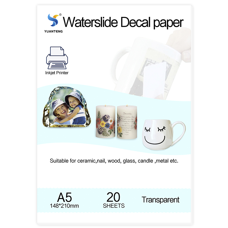 (20pcs/lot) A5 Size Paper Inkjet Water Slide Decal Paper Transparent Transfer Paper Clear Inkjet Waterslide Decal Paper For Nail