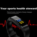 LIGE Waterproof Fitness Digital Watch Men Blood Pressure Monitor Pedometer OLED Color Touch Screen System Smart Sport Bracelet