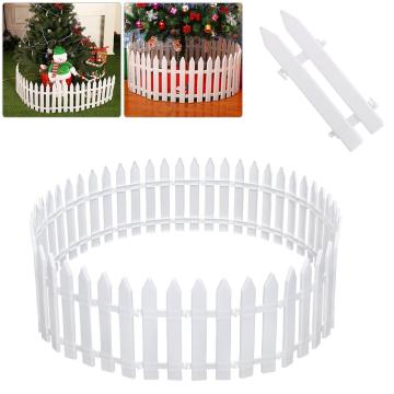 Christmas Tree Fence Christmas Scene Decoration Removable Plastic Fence